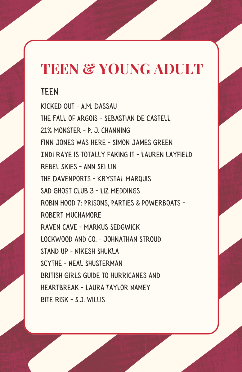The Twelve Books Of Christmas: Teen and Y.A.