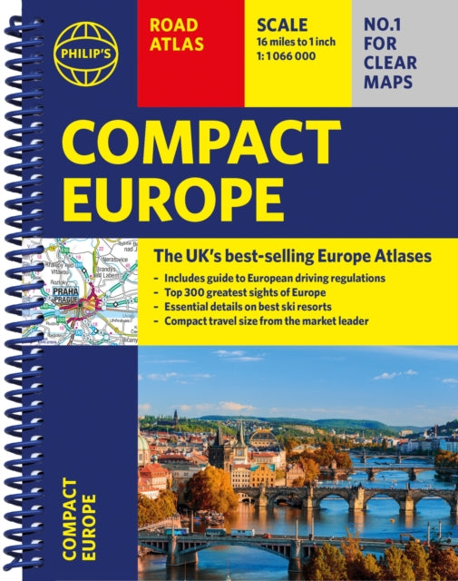 Philip's Compact Atlas Europe : A5 Spiral binding